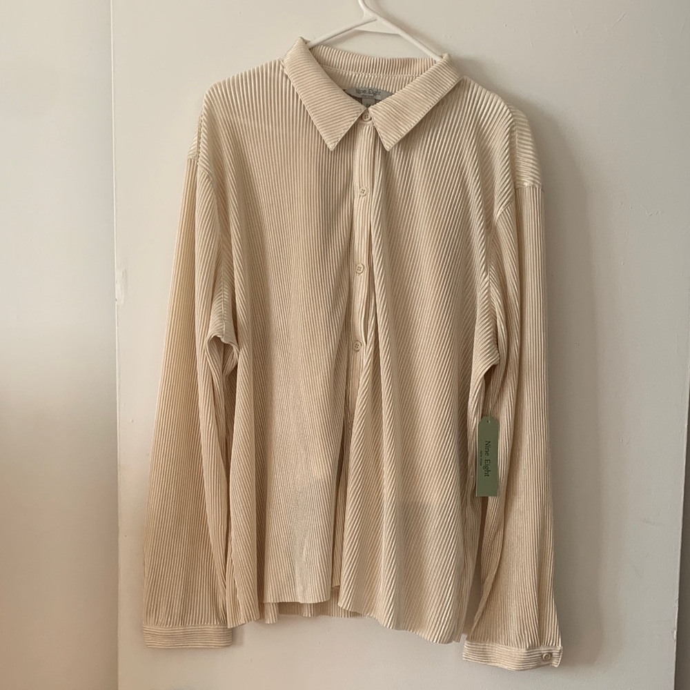 Ivory Pleated Shirt and Pants set